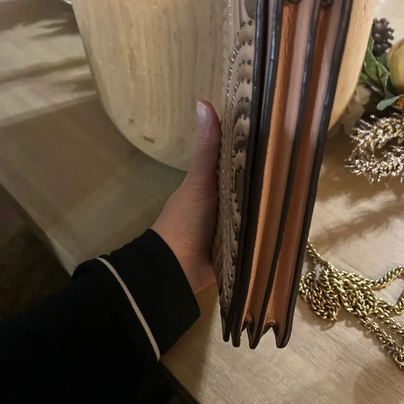 Coach Tan/Pink Quilted Crossbody Bag - Picture 9 of 13